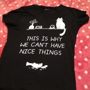 Cute Funny Black Cat Tee